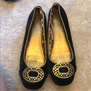 Real coach velvet c embossed flats
